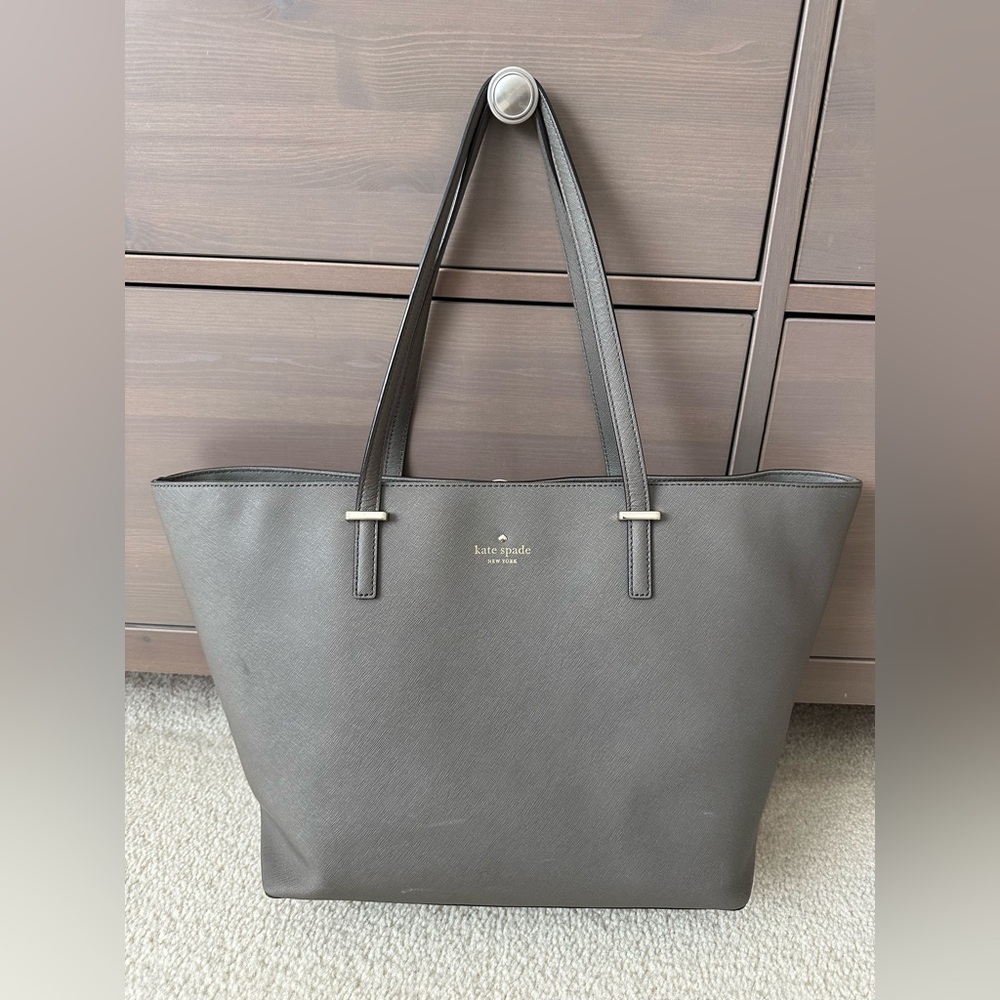 Kate Spade Gray Textured Leather Tote